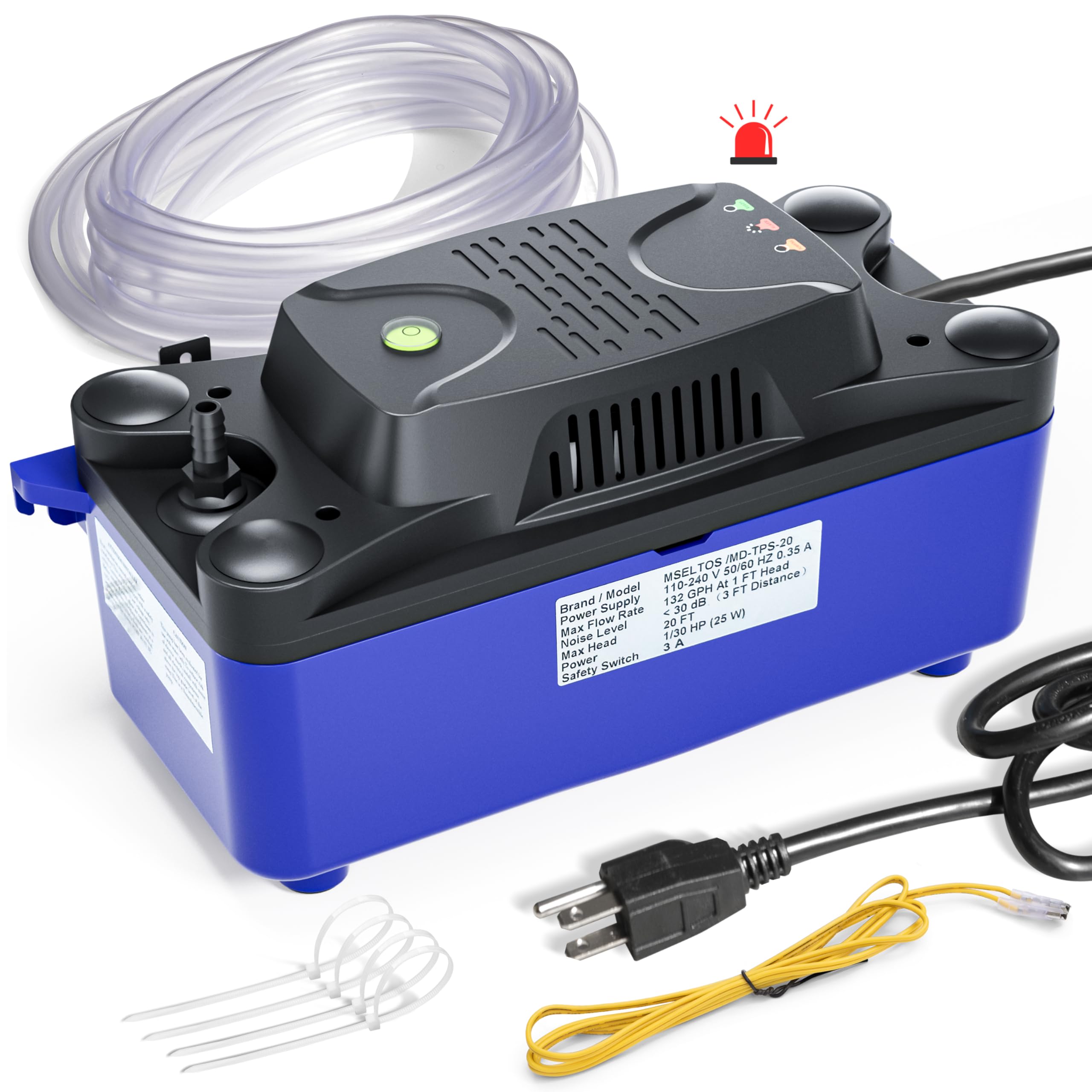 MA コンプ MSELTOS 1/30 HP 132 GPH 20 FT HVAC Condensate Pump with 20 FT